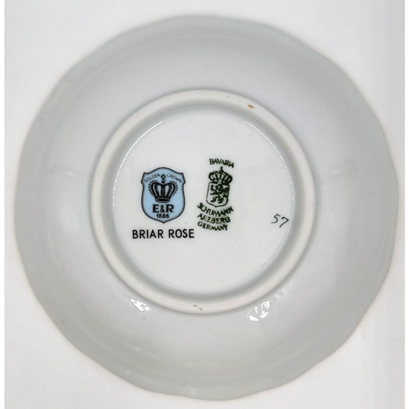 2 Schumann Arzberg Briar Rose Dessert Bowls Bavaria Germany Gold Trim 1950s - Picture 7 of 8